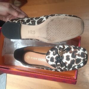Tory Burch leopard loafers